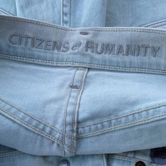 New Citizens of Humanity Light Wash Button Fly Frayed Jean Denim Shorts Size 27 - Picture 5 of 7